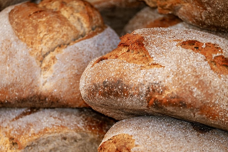 Bread on cutting board